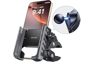 andobil Handyhalterung Fahrrad – Schockabsorbierend metallklemme Universal Handyhalterung Motorrad 360° Handyhalter Fahrrad für iPhone 16/15/14 Pro Max Samsung S25