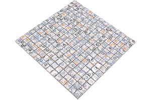 MOSAIK-NETZWERK Retro Vintage Mosaik Fliese Keramik weiß Blumen Spring Flower WB18C-1401 für WAND BAD WC DUSCHE KÜCHE FLIESENSPIEGEL THEKENVERKLEIDUNG BADEWANNENVERKLEIDUNG