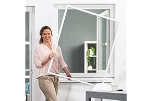 empasa Insektenschutz Fliegengitter Fenster Alurahmen BASIC weiß, braun, anthrazit, in vielen Größen, ohne Bohren und Schrauben, als Selbstbausatz