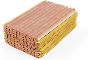 ZERINT TS-135C100 Strisce Riparazione Pneumatici Tubeless di Riparazione Gomma Piatte Stringhe di Riparazione Gomma Strisce 3.5 × 100mm Marrone 100 Strisce