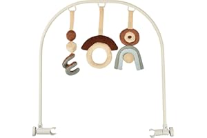 BÉABA, Arche de jeux pour Transat Up&Down Plus, Favorise l'Eveil de Bébé et Motricité, 5 Positions, Jeux de Couleurs, Textures, Jeux sonores, Matières Naturelles, Adaptées à la vue des enfants 0-6mois