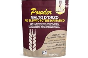 Malto Attivo, Powder 1.5 kg, Malto d’Orzo ad Elevato Potere Diastasico, Malto Diastasico Ideale per Panificazione, 14.000 Unità Pollak, Made in Italy.
