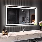 baklon Miroir de Salle de Bain, avec éclairage, 120 x 70 cm, Miroir Mural et Interrupteur Tactile, IP65 LED, avec Fonction mé