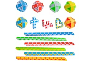 SYID Party Bag Fillers for Kids - 12 Pack 24 Blocks Snake Fidget Toys for Kids Mini Magic Snake Cube for Kids 8-12 Boy Girls Gifts Classroom Holidays
