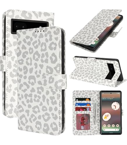 Leder-Klapphülle Für Google Pixel 6A, Mit Kartenfächern, Standfunktion, Magnetverschluss