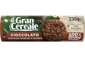Gran Cereale Biscotti Gran Cereale al Cioccolato, Biscotti dal Gusto Pieno Ricchi di Fibra e Fosforo - 230 g