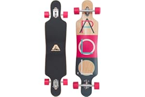 Apollo Longboard édition spéciale Board Complet y Inclus Outil en Forme de T, avec roulements à Billes ABEC High Speed, Drop-Through Freeride Skaten Cruiser Boards