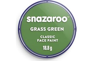 Snazaroo 1118477 makijaż dla dzieci, przyjazny dla skóry, hipoalergiczny makijaż twarzy na bazie wody, rozpuszczalny w wodzie, nie zawiera parabenów, 18ml - Grass Green