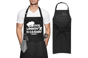 Iridsmole Funny Cooking Aprons for Men, YOU OPINION WASN'T IN THE RECIPE, BBQ Grill Funny Aprons for Women with Pockets, Ideal Christmas Gifts for Men Husband Father's Day Birthday Gift Cooking Apron