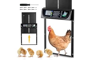 VAYALT Ultimo apriporta automatico di pollo, apriporta controllata manualmente, con display a LED, timer, sportello elettrico per pollaio