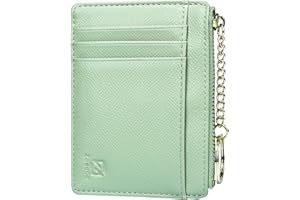 Tarjetero para Tarjetas de Crédito Mujer, ZhaoCo Cartera Corta Mujer Cuero PU Billetera Mujer Pequeño Monederos Cartera Tarjetero con Cremallera y Llavero