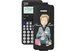 Casio FX-82SP CW - Kalkulator naukowy, z Marie Curie zilustrowane przez Raquel Riba Rossy, Zalecane dla Hiszpańskiego i Portugalskiego Curriculum, 5 języków, ponad 300 funkcji, kolor ciemnoszary