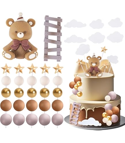 25 Stück Teddybär Tortendeko Set - Süße Kuchenverzierung Für Geburtstage & Feiern