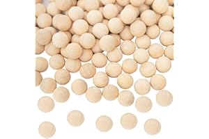 CUWELT 600 Stück 10mm Holzkugeln Natur zum Basteln, Holzperlen ohne Loch zum Bemalen, Solide Kugeln Rund Bastelperlen Holzfarbe für Schmuck DIY Handwerk Zubehör Schulprojekte