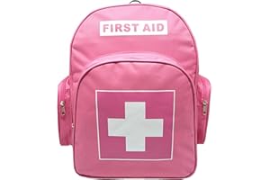 Jipemtra Red Emergency Backpack First Aid Bag Empty Medical First Aid Back Pack Treatment Trauma Bag for Paramedics Camping Vacation Outdoors Pet Dog Cat Travel Road Trip Cycling Riding (Pink fq)