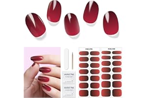 UBAXQURU Pegatinas de Uñas de Gel - 28Pcs Semicurado Envoltura Completa Autoadhesivas Con Lima y Palo Para Arte de Uñas Mujeres Niñas DIY