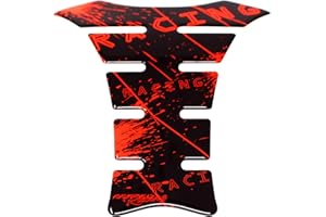 ‎FINEST FOLIA Gel Neon Tankpad Motorrad 3D Glanz Universal Tankaufkleber Tankschutz Lackschutz Aufkleber Pad MR004 (Neon Rot)