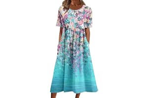 NNGOTD Robe Femme Ete Fluide Sexy Col Rond sans Manche Couleur Pure Sling T-Shirt Robe Court de Plage Party Fête Casual Lâche Mini Dress Tunique Robe Soiree Paillette