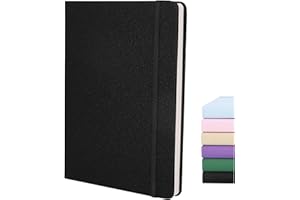 BEINUSHOR Dot Journal A5 Carnet de notes à pois avec papier épais de qualité supérieure 120 g/m² avec journal à pointillés en cuir végétalien 160 pages Couverture rigide Poche intérieure pour journalisation,
