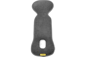 AeroMoov - Assise Air Layer - Evite à Votre Enfant de transpirer - Le siège-Auto ou la Poussette - Coton Bio - Groupe 0 - Anthracite
