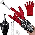 Amazing Spider Web Shooter Pack for Kids Aged 6 and Up - Sleek, Long Range USB Rechargeable Web Launcher w/ Matching Glove, Magnets, & Suction Cup - Ultimate Cool Gadgets for Fun & Cosplay (Black)
