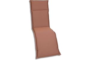 GO-DE Textil Bequeme und attraktive Polsterauflagen für Hochlehner-, Mittellehner- und Niederlehner-Gartenstühle, Sitzkissen (Einzelset, Uni Braun, Relaxauflage)