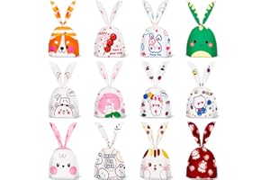 Leenou 60 Pezzi Sacchetti Compleanno, Sacchetti di Regalo Sacchetto porta Caramelle Biscotto Sacchetti Coniglietto Borsa di Regalo per Natale Festa Partito Nozze Pasqua Feste di Compleanno