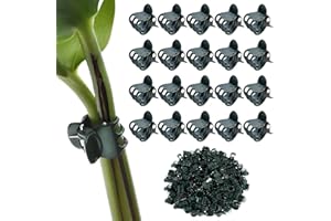 SANVPWSAN 100Pcs Plant Clips, Green Orchid Clips, Plastic Plant Support Clips, Garden Plants Clips for Climbing Plants, Climbing Plant Clips for Orchids Tomatoes Peppers Seedlings Grape Vines