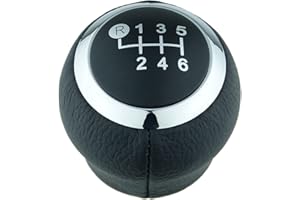 L & P CAR DESIGN L&P A279-3 dźwignia zmiany biegów, skórzana, 6-biegów, czarna, chromowana, gałka M12, drobny gwint kompatybilny z Toyota Auris, Avensis, Corolla, Yaris, Plug&Play, część