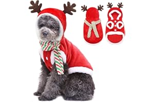 Jodsen Ropa para Mascotas de Navidad,diseño Encantador de Alce navideño,Lindo suéter de Papá Noel para Perro,Navidad para Perros y Gatos para Las Vacaciones de año Nuevo,Disfraz para Mascotas L