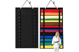 EliphonTowne 12 Belts Karate Belt Display Rack - Martial Arts Belt Display Holder, Taekwondo Belt Organizer, Equipment for Taekwondo Coaches, Students and Enthusiasts(1 PC, No Belts)