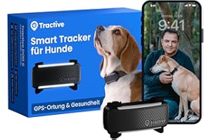 Tractive GPS Tracker Hund | 2025 Edition | Live-Ortung | Weglaufalarm | Aktivitätstracking | Gesundheitswarnungen | Bellverhalten | Empfohlen von Martin Rütter (Schwarz)