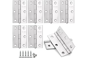 Anstore 8 Pcs Door Hinges 75mm, Folding Hinges, Stainless Steel Door Hinges for Wood Home Furniture Hardware, Thickened Ball Bearing Hinges with 60 Screws, for Window, Cabinets, Wooden Boxes
