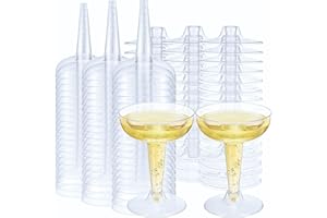 LATERN 60 Pièces Coupe en Plastique, 120ml Verres de Dégustation de Vin Transparents Gobelets à Cocktail Réutilisables pour Whisky Champagne Bière Dessert Pudding Mousse (11 x 8,2cm)