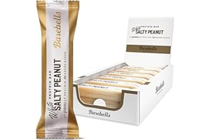 Barebells Batony proteinowe, pyszne batoniki proteinowe z czekoladą, niska zawartość cukru, 20 g białka, bez dodatku oleju palmowego, White Salty Peanut, 12 x 55 g