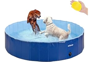 EASY JOY Pattepoint Piscine pour Chien Grand Piscine Chien Pliable 160x30 cm, Piscine Portable Chien avec Brosse de Bain, Baignoire Chien, Piscine Enfant Piscine Bebe Piscine de Jardin