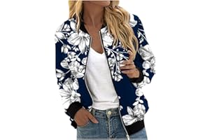 Sweatjacke Damen Bomberjacke Stehkragen Langarm Übergangsjacke Modisches Blumen Muster Sportjacke Leichte Sommer Herbstjacke Arbeitsjacke Trainingsjacke Baseballjacke Fahrradjacke