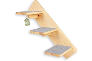 WOOWOOD® Mur d'escalade pour chats - Lot de 3 - Échelle pour chat - Escalier pour chat - Mur de chat - Escalade - Chat Catwalk - De droite à gauche