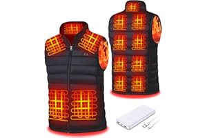 WEKIT Beheizbare Weste, Beheizte Weste Herren mit 13 Heizzone,Heizjacke mit 15000mAh Powerbank, Beheizte Jacke mit Powerbank für Outdoor Motorrad Skifahren