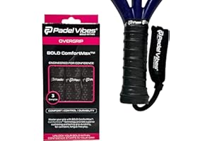 Padel Vibes® BOLD ComfortMax™ Overgrip | Perforated, Ergonomic Overgrip for Padel, Tennis, Badminton, Squash, Racketball | Sweat-Absorbing, Anti-Slip, Durable