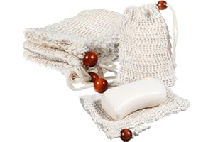 BOHUIZ 5 Stück Seifensäckche, Seifensäckche mit Kordelzug Seifensäckchen Bio Mesh Seifenbeutel Seifen Säckchen Seifensäckchen für festes Seife Badeseife Seifennetz Seifensack zum Duschen