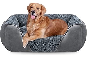 JOEJOY Legowisko dla psa, duże psy, kosz dla psa, nadaje się do prania, puszyste, antypoślizgowe, zapobiegające lękom, miękkie, wygodne, dla dużych psów i kotów, 89 x 63 x 23 cm