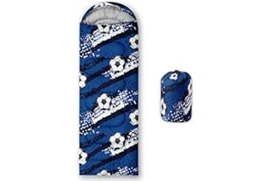 HOSIMA Sleeping Bags for Boys Kids,Colorful Soccer Theme Printed Lightweight Warm Portable Outdoor Indoor Waterproof Cold Resistant Sleeping Bag for Camping Hiking