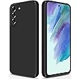 GiiYoon Case Compatible with Samsung Galaxy S21 FE, Slim Liquid Silicone Shockproof Phone Case with Soft Microfiber Lining- Black