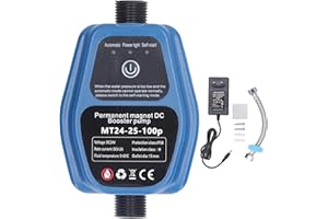 BANAPOY Pompa di pressione dell'acqua, 100W 24V automatico intelligente rilevamento acqua domestica Booster pompa, 25L/min, pompa di aumento dello scaldabagno per doccia acqua calda (Spina UE)