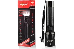 MIKAFEN C1800 latarka LED, ładowana przez USB, zoom (wbudowany akumulator 18650), super jasna, wodoszczelna latarka outdoorowa