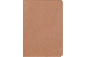 CALLIGRAPHE Clairefontaine 733100C collezione Age Bag Un taccuino a punto metallico Tabacco - A5 14,8x21 cm - 96 pagine a tinta Unità bianche - carta 90g - Copertina carta Lustrée a grana effetto cuoio