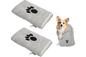 TESSTSY 2 Pezzi Asciugamano per Cani, Asciugamano ad Asciugatura Rapida per Cane 35 x 75 cm, Telo Microfibra Cane, Asciugamano Cane, Asciugamano per Animali Domestici, per Cani e Gatti