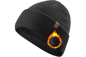 TRENDOUX Gorro Invierno de Lana Merino: Clásico Gorras de Punto con Dobladillo para Hombre y Mujer, Forrado Suave y Cálido Ideal para Moda Correr Senderismo Esquí Deportes al Aire Libre