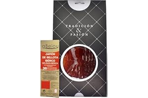 aBeiou. Prosciutto iberico di ghianda. Stagionato +36 mesi a Guijuelo (Spagna). Certificato di garanzia Hycer. Jamon iberico bellota patanegra.Scatola di 100gr.